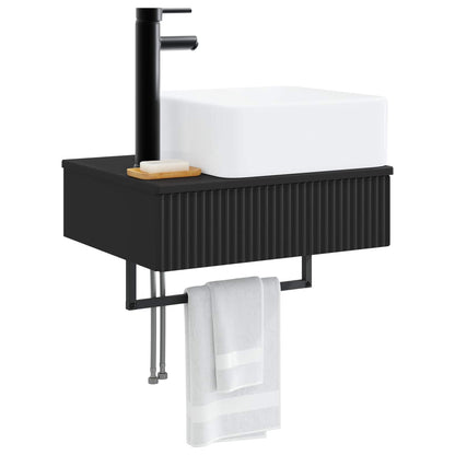 Lavabo da Parete Nero 50 x 41 x 39 cm Legno ingegnerizzato | homemem39