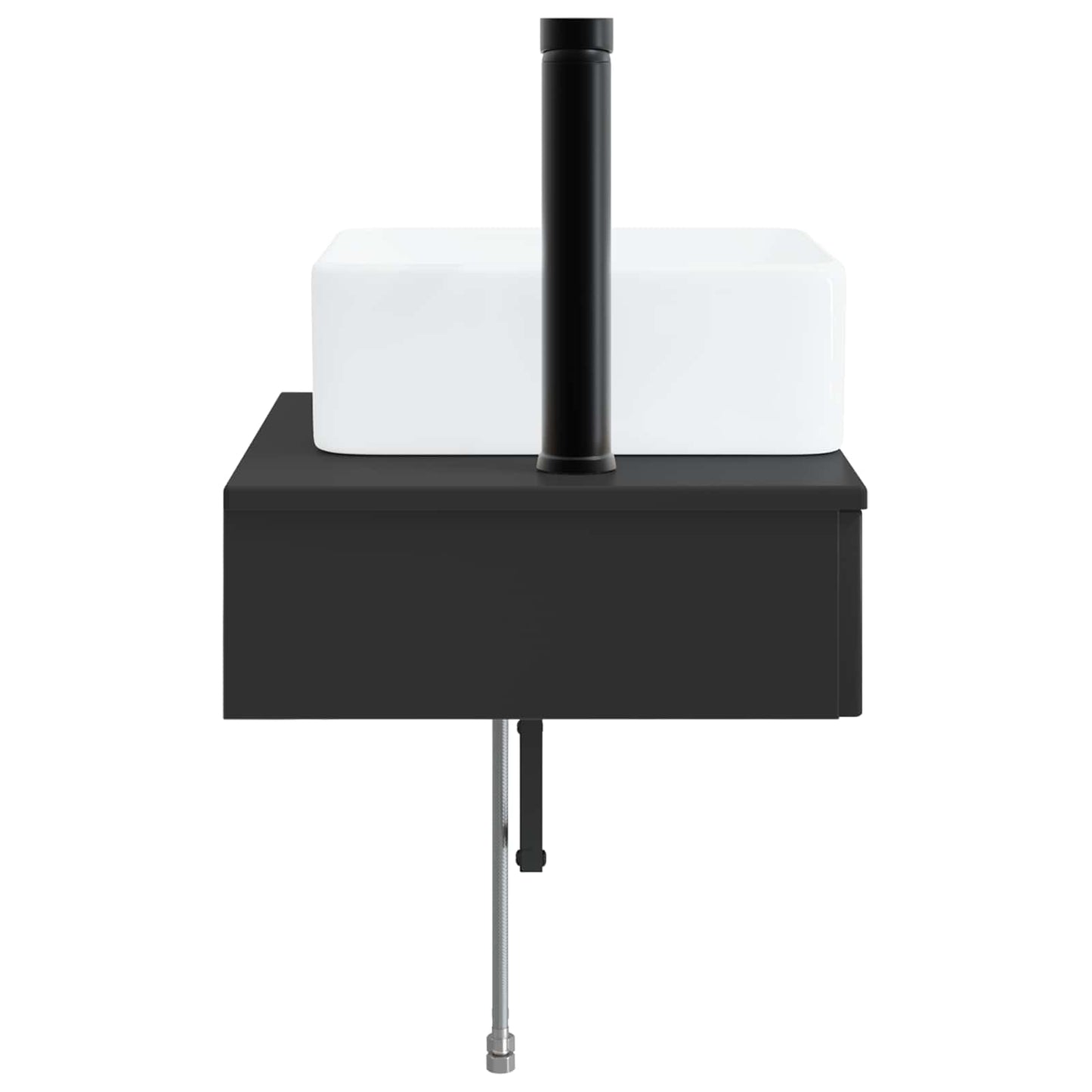Lavabo da Parete Nero 50 x 41 x 39 cm Legno ingegnerizzato | homemem39