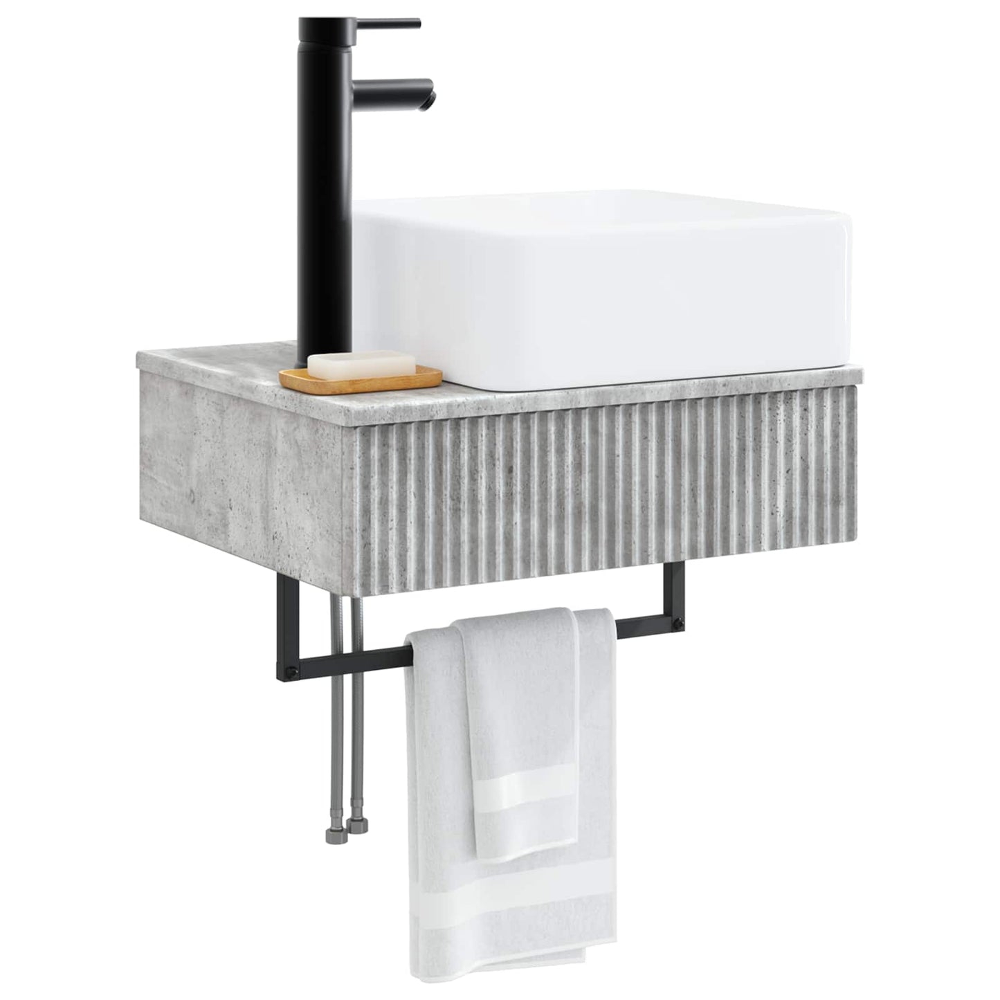 Lavabo da Parete Grigio Cemento 50 x 41 x 39 cm | homemem39