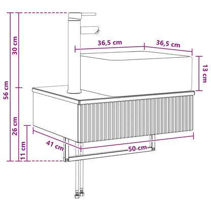 Lavabo da Parete Rovere Fumo 50 x 41 x 39 cm | homemem39