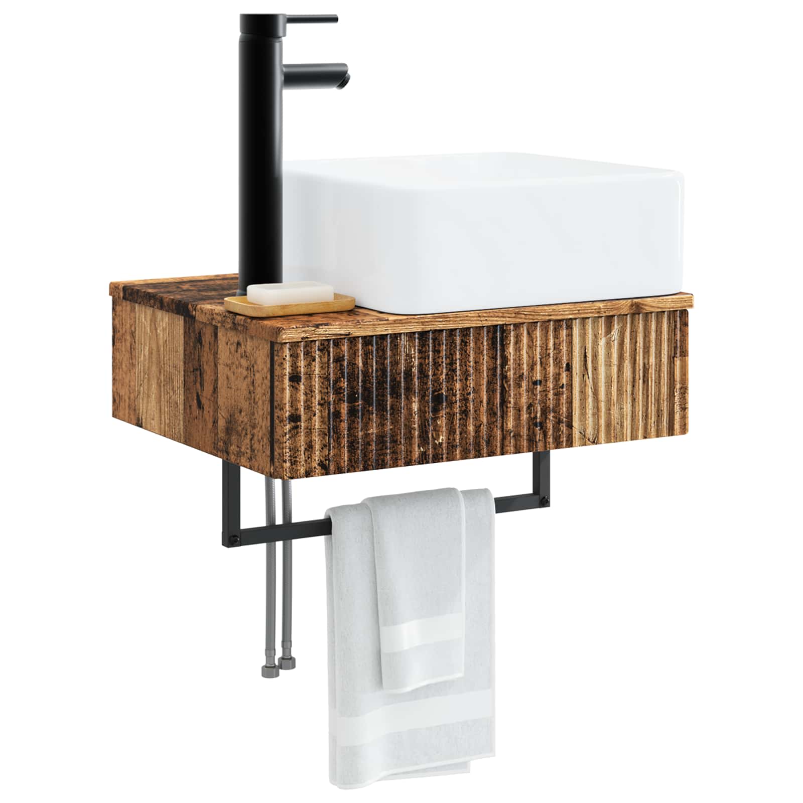 Lavabo da Parete Legno antico 50 x 41 x 39 cm | homemem39