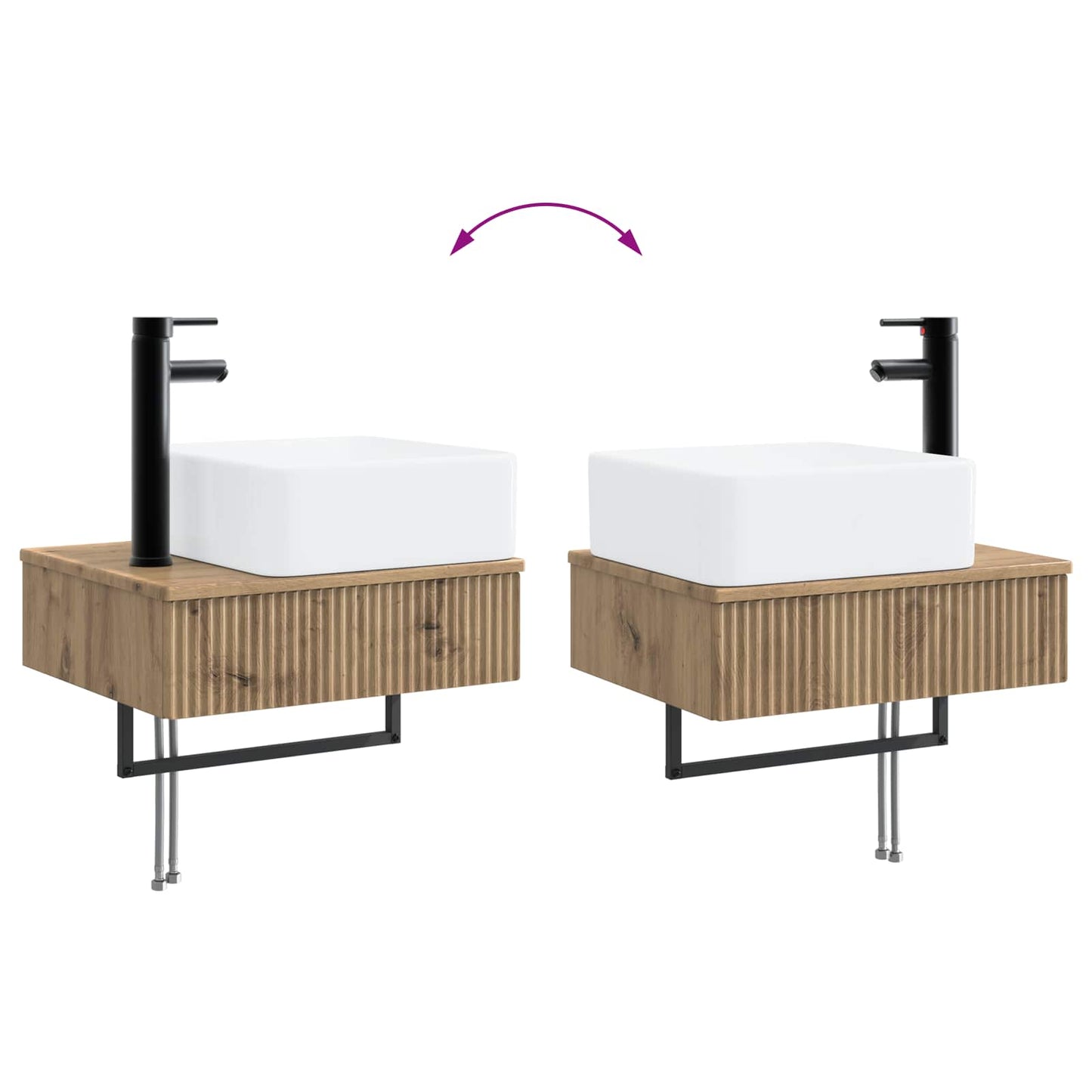 Lavabo da Parete Rovere Artigianale 50 x 41 x 39 cm | homemem39