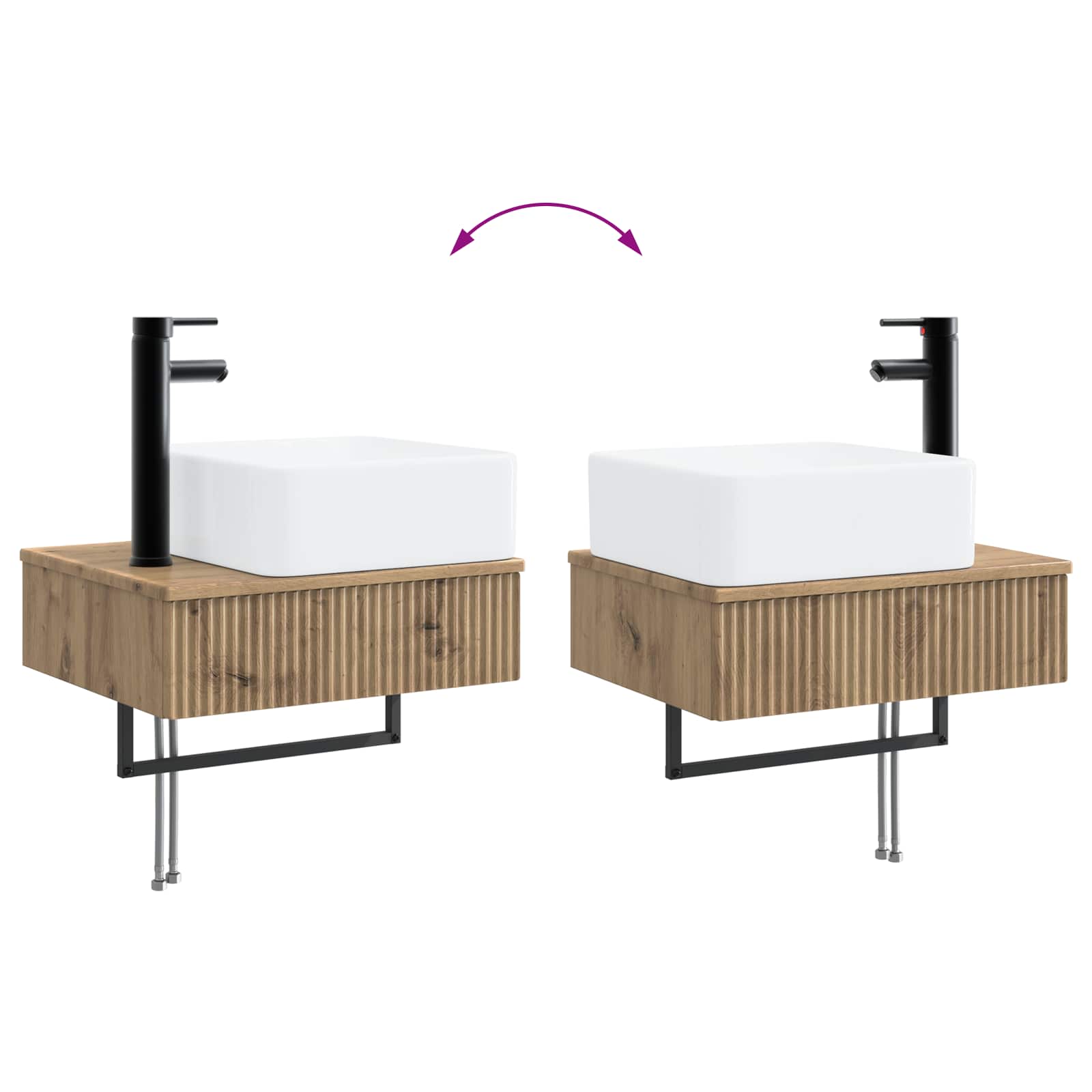 Lavabo da Parete Rovere Artigianale 50 x 41 x 39 cm | homemem39