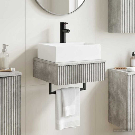 Lavabo da Parete Grigio Cemento 40 x 41 x 39 cm - homemem39