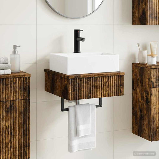 Lavabo da Parete Rovere Fumo 40 x 41 x 39 cm - homemem39