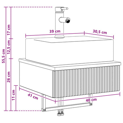 Lavabo da Parete Legno antico 40 x 41 x 39 cm | homemem39