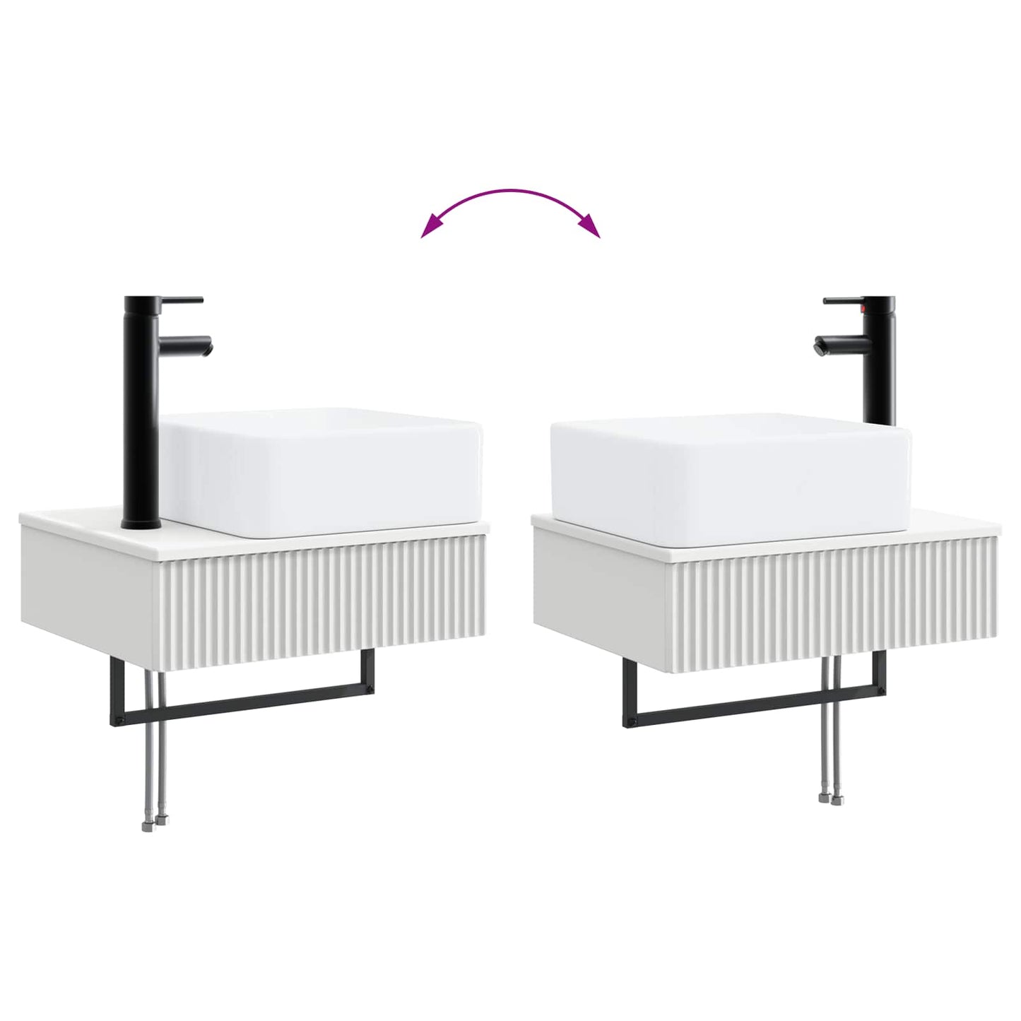 Lavabo da Parete Bianco 53 x 35 x 39 cm Legno ingegnerizzato | homemem39