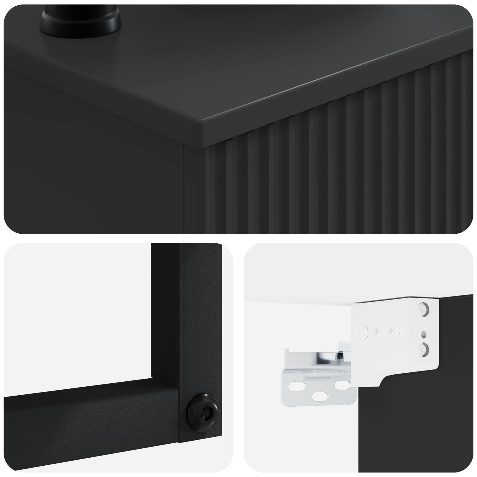 Lavabo da Parete Nero 53 x 35 x 39 cm Legno ingegnerizzato | homemem39