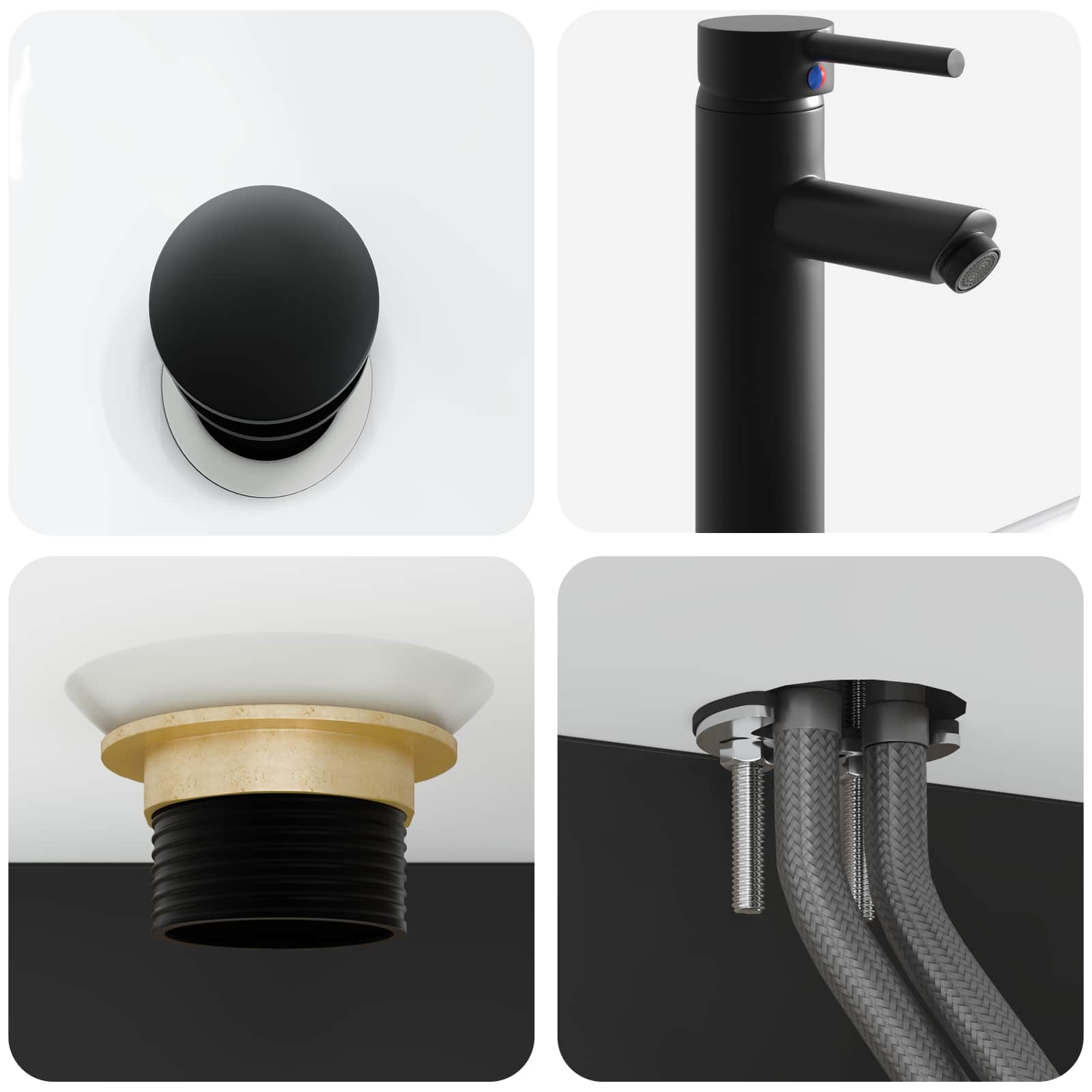 Lavabo da Parete Nero 53 x 35 x 39 cm Legno ingegnerizzato | homemem39
