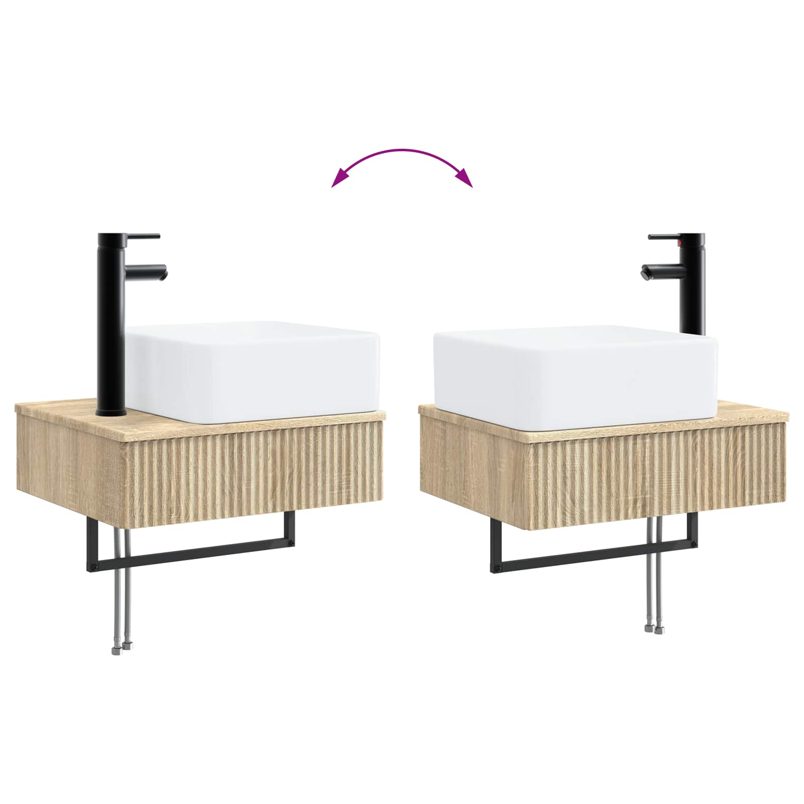Lavabo da Parete Rovere Sonoma 53 x 35 x 39 cm | homemem39