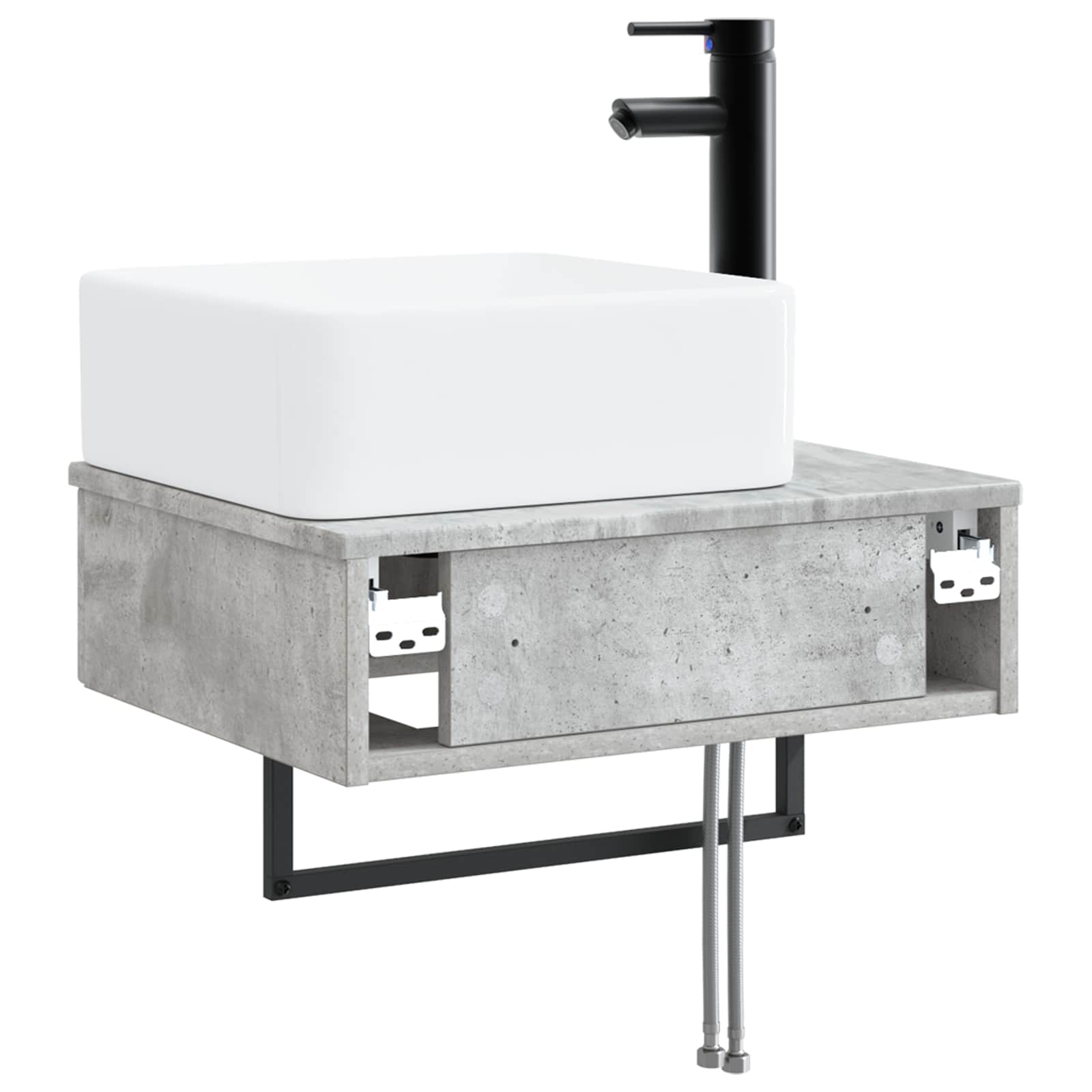 Lavabo da Parete Grigio Cemento 53 x 35 x 39 cm | homemem39