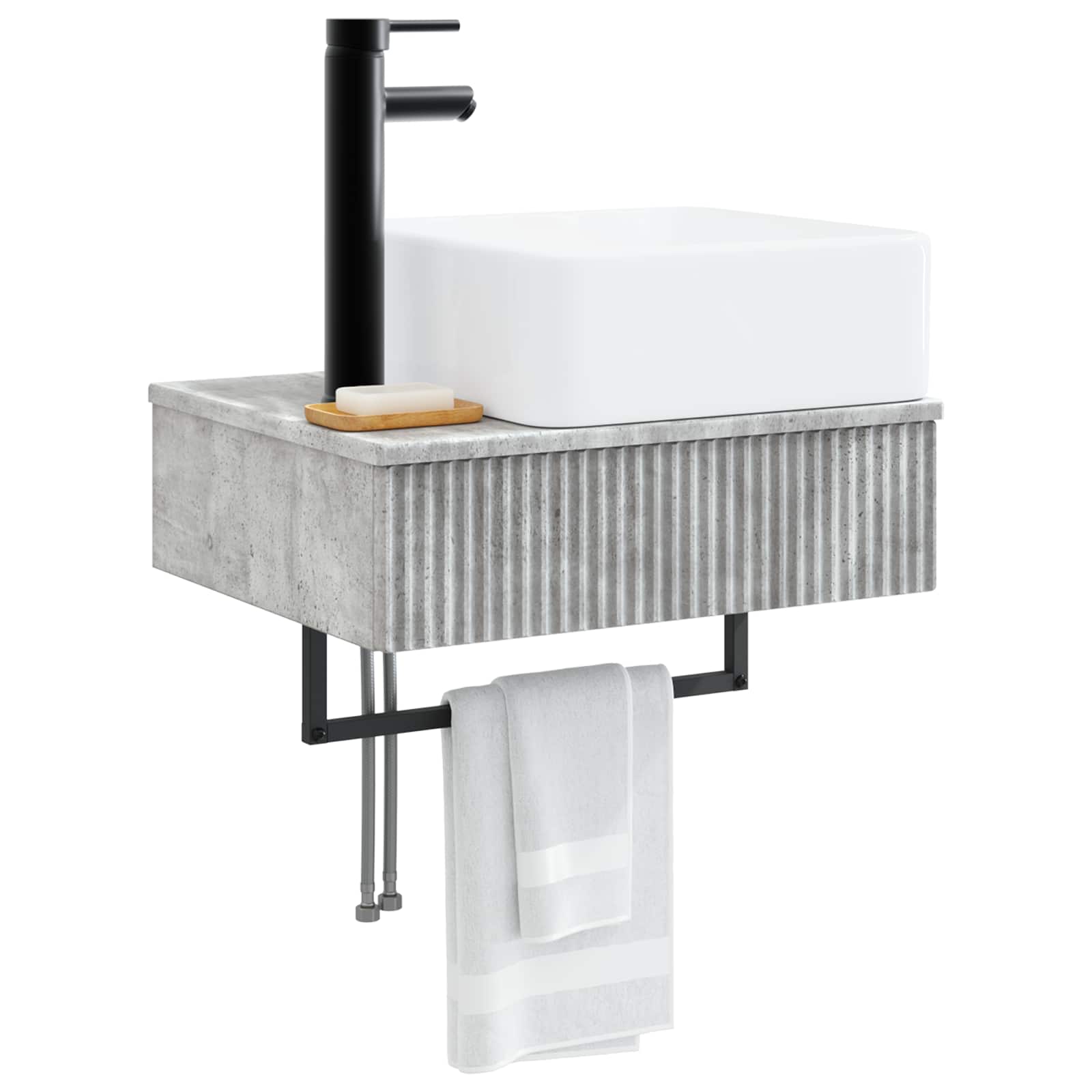 Lavabo da Parete Grigio Cemento 53 x 35 x 39 cm | homemem39