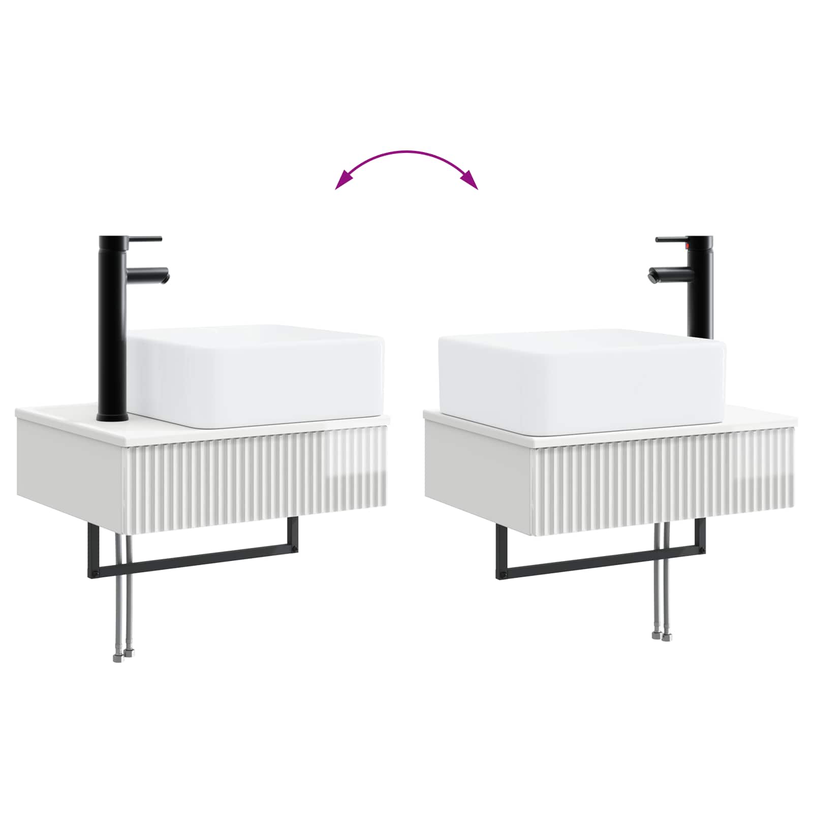 Lavabo da Parete Bianco Lucido 53 x 35 x 39 cm | homemem39