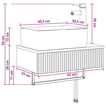 Lavabo da Parete Bianco Lucido 53 x 35 x 39 cm | homemem39