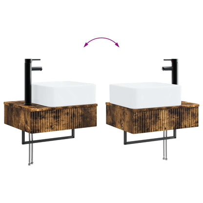 Lavabo da Parete Rovere Fumo 53 x 35 x 39 cm | homemem39