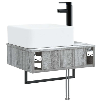 Lavabo da Parete Sonoma grigio 53 x 35 x 39 cm | homemem39