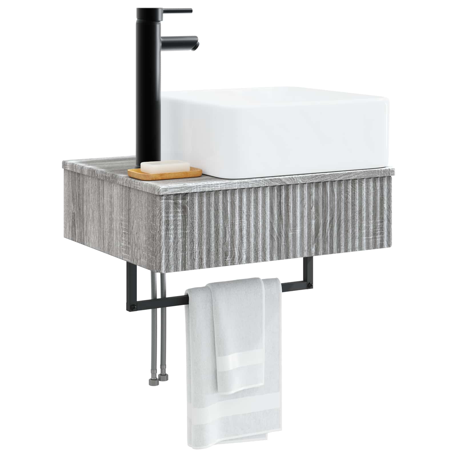 Lavabo da Parete Sonoma grigio 53 x 35 x 39 cm | homemem39