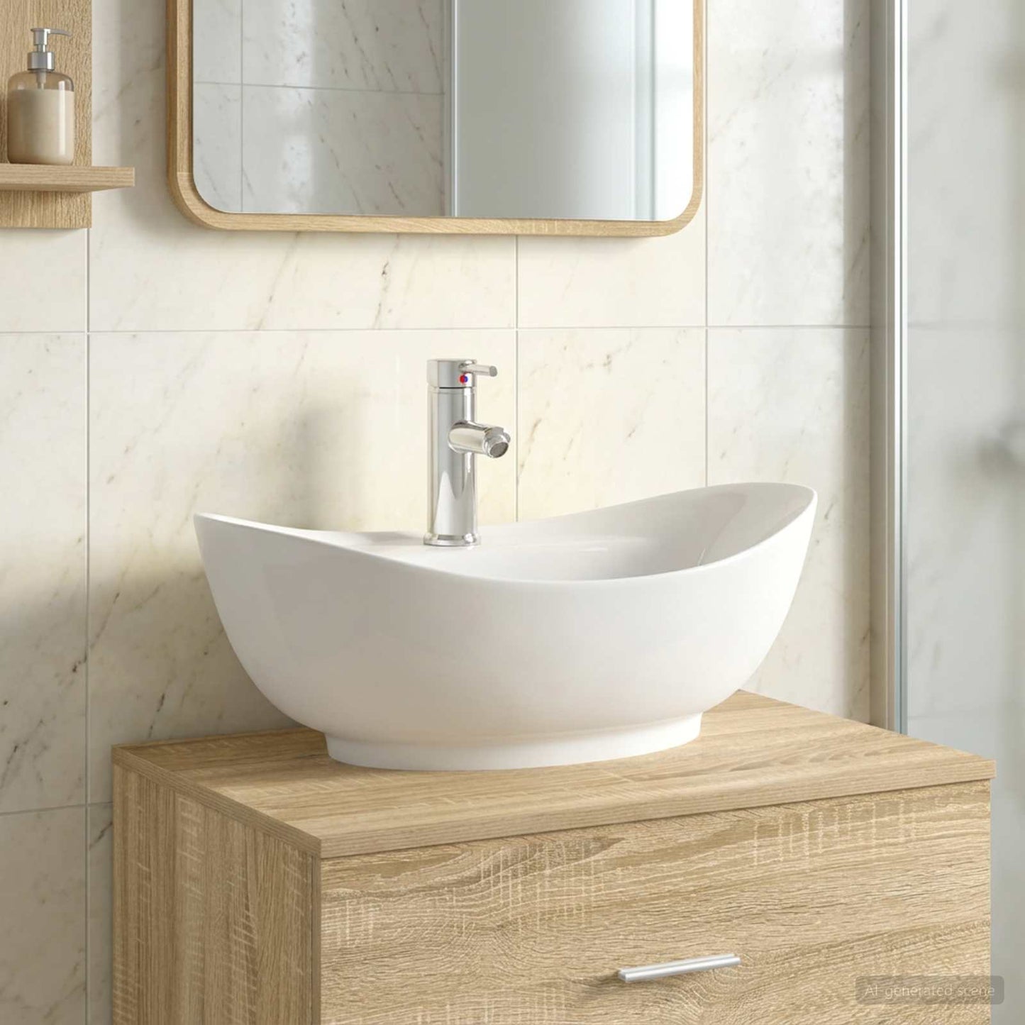 Lavabo da bagno Cromato 59 x 35 x 21 cm Metallo | homemem39