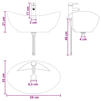 Lavabo da bagno Cromato 59 x 35 x 21 cm Metallo | homemem39