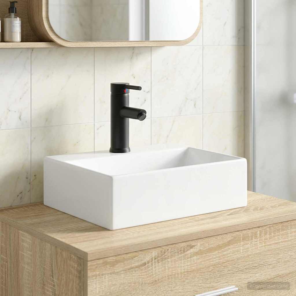 Lavabo da bagno Nero Opaco 39 x 30,5 x 12,5 cm Metallo | homemem39