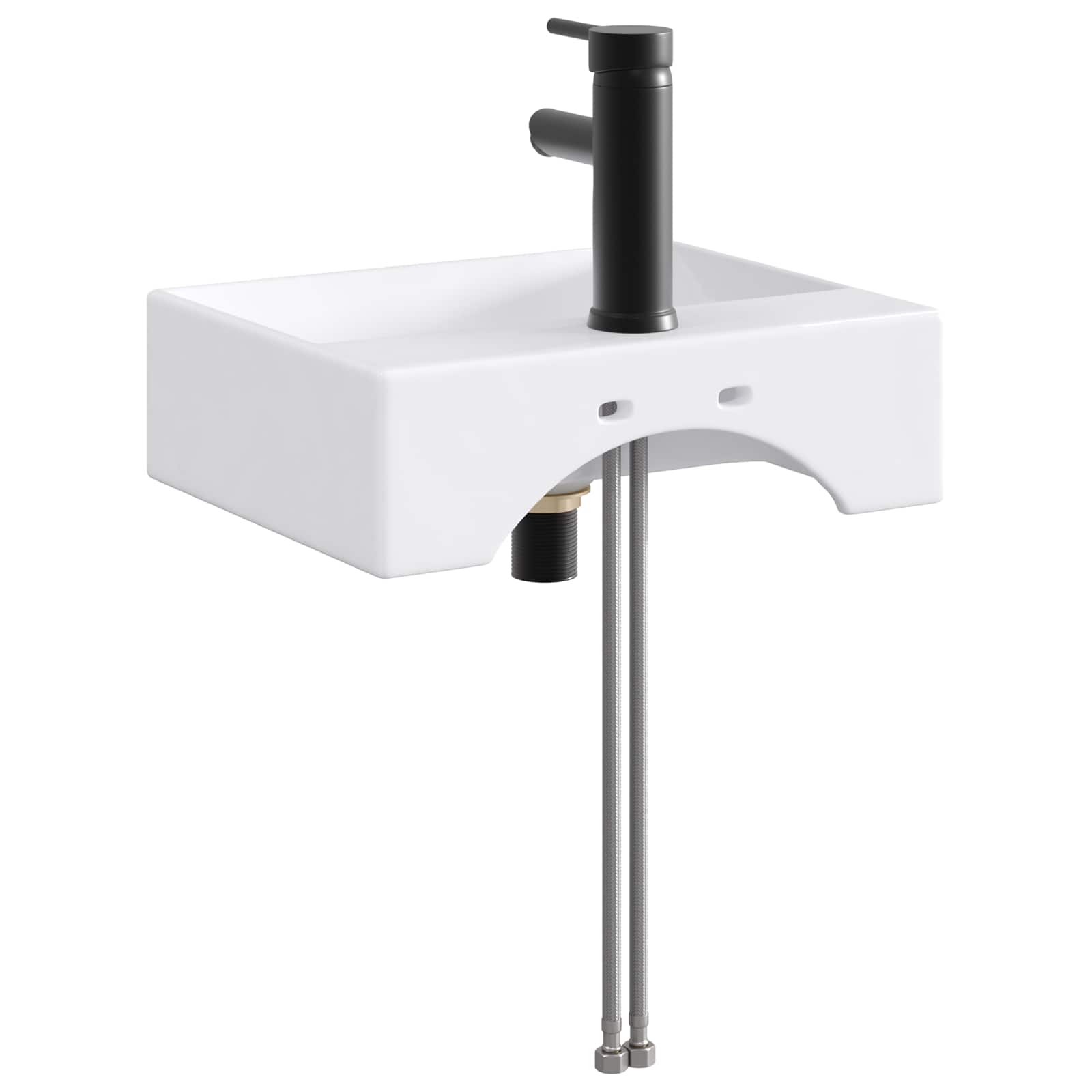 Lavabo da bagno Nero Opaco 39 x 30,5 x 12,5 cm Metallo | homemem39