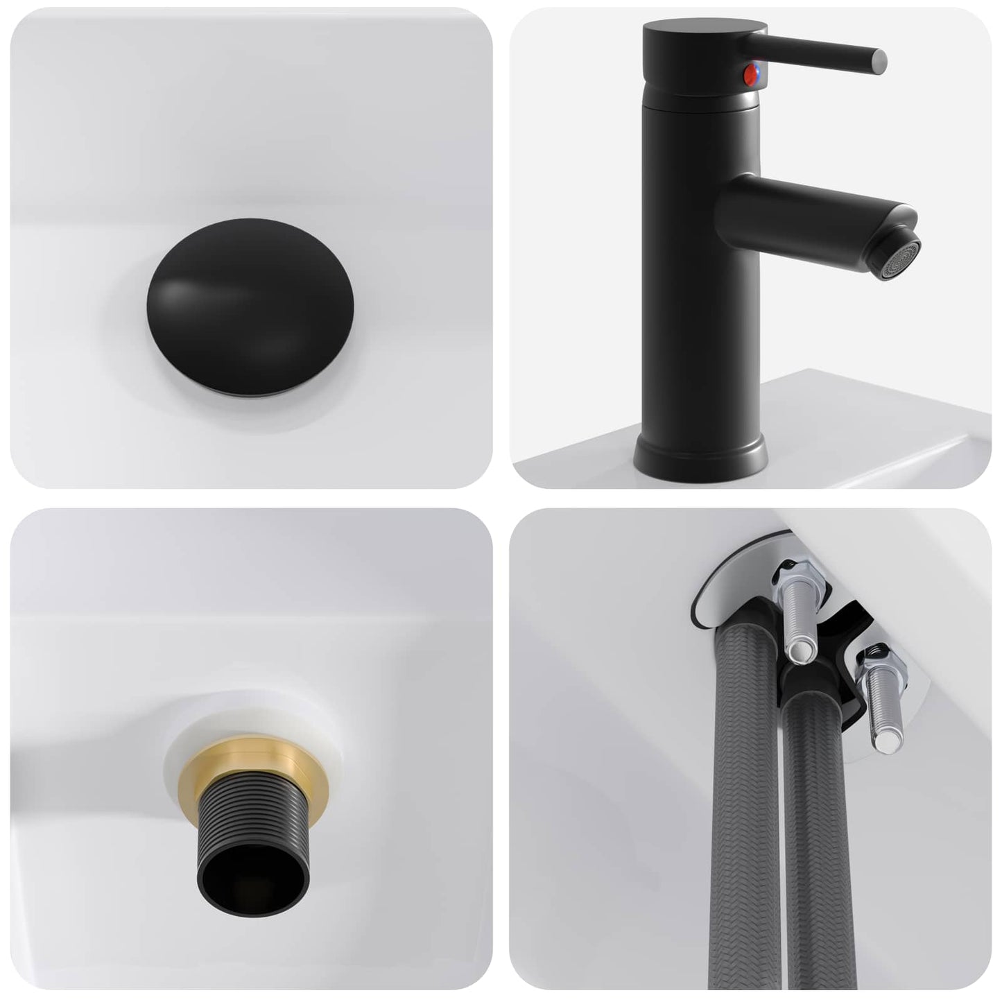 Lavabo da bagno Nero Opaco 45,5 x 25,5 x 13 cm Metallo | homemem39