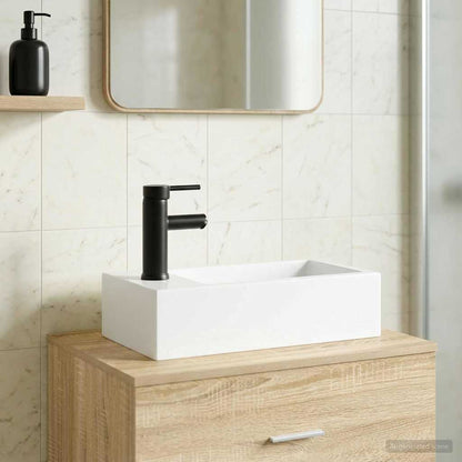 Lavabo da bagno Nero Opaco 45,5 x 25,5 x 13 cm Metallo | homemem39