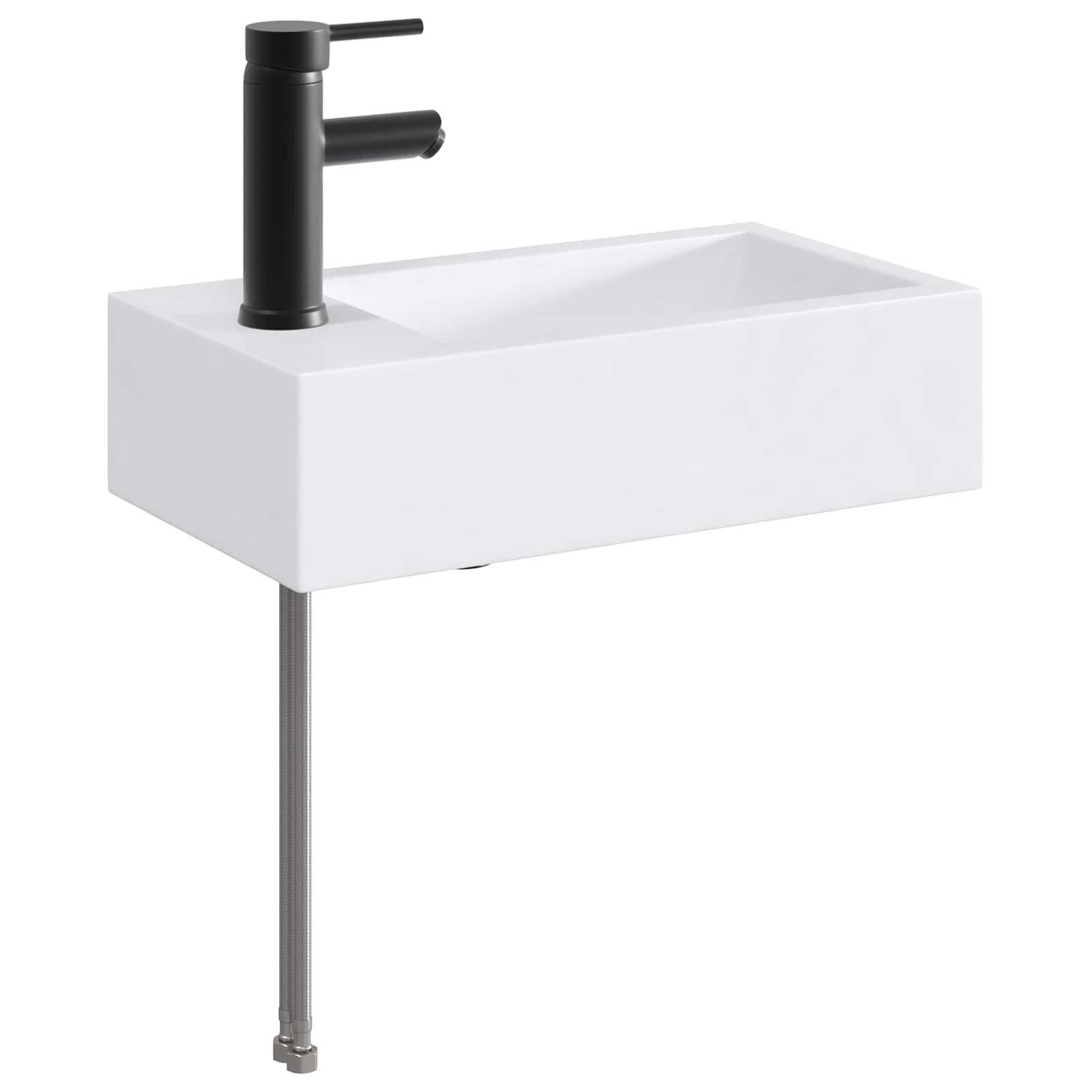 Lavabo da bagno Nero Opaco 45,5 x 25,5 x 13 cm Metallo | homemem39