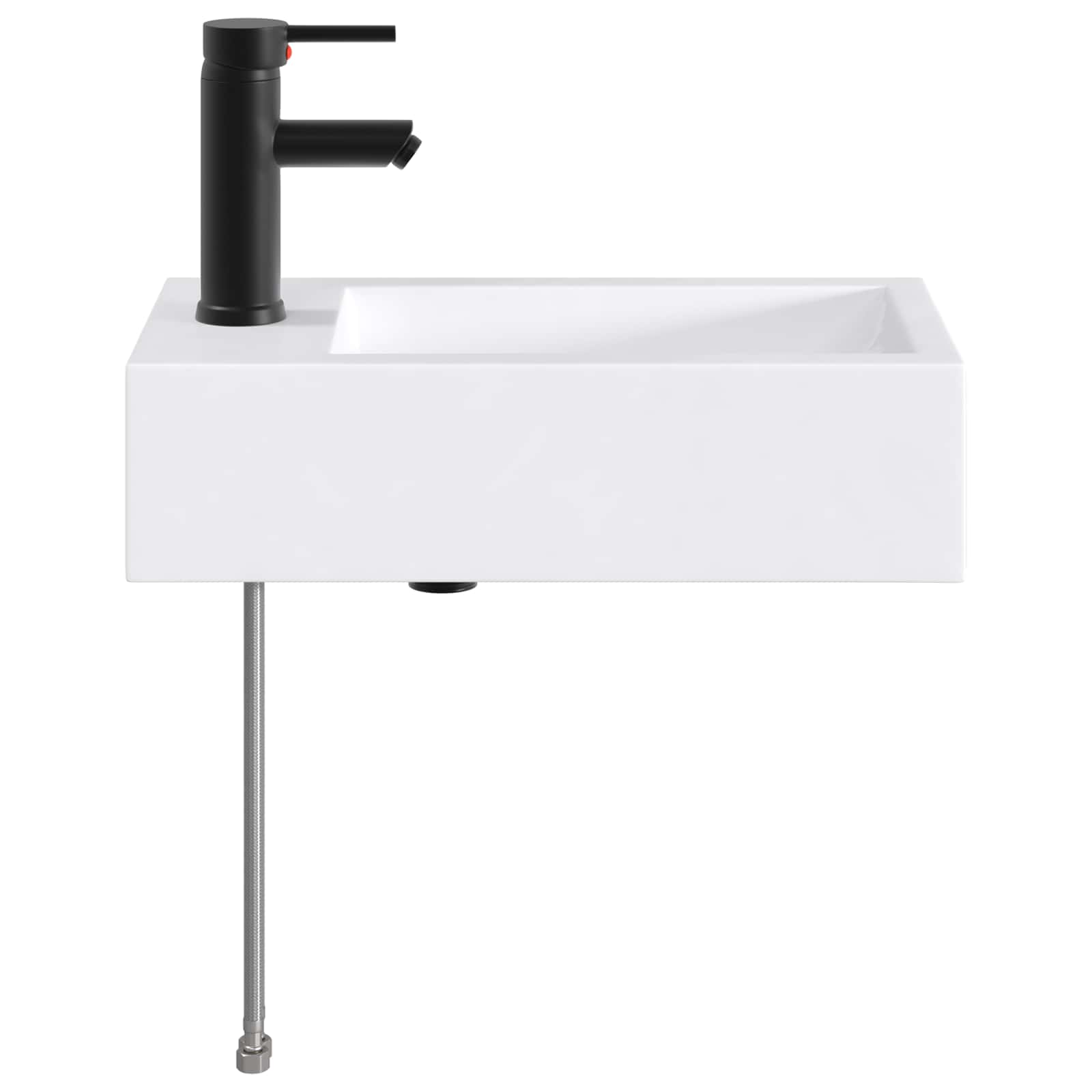 Lavabo da bagno Nero Opaco 45,5 x 25,5 x 13 cm Metallo | homemem39