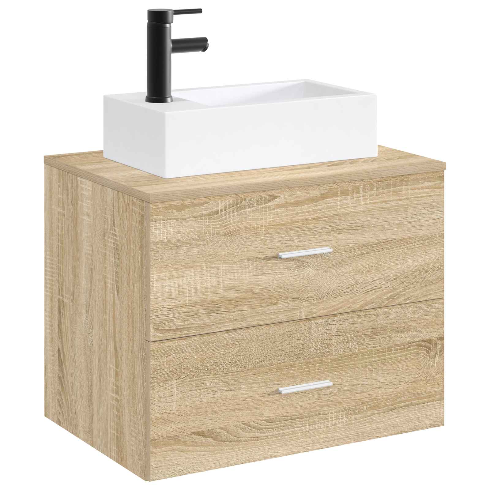 Lavabo da bagno Nero Opaco 45,5 x 25,5 x 13 cm Metallo | homemem39
