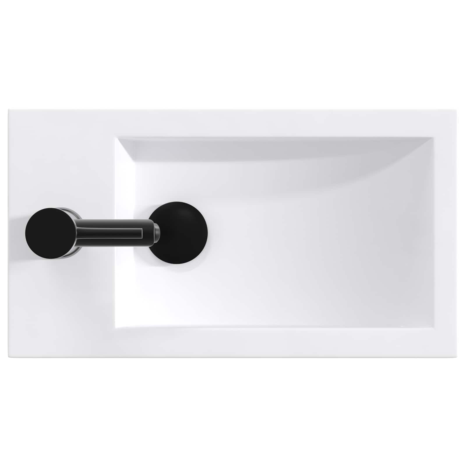 Lavabo da bagno Nero Opaco 45,5 x 25,5 x 13 cm Metallo | homemem39