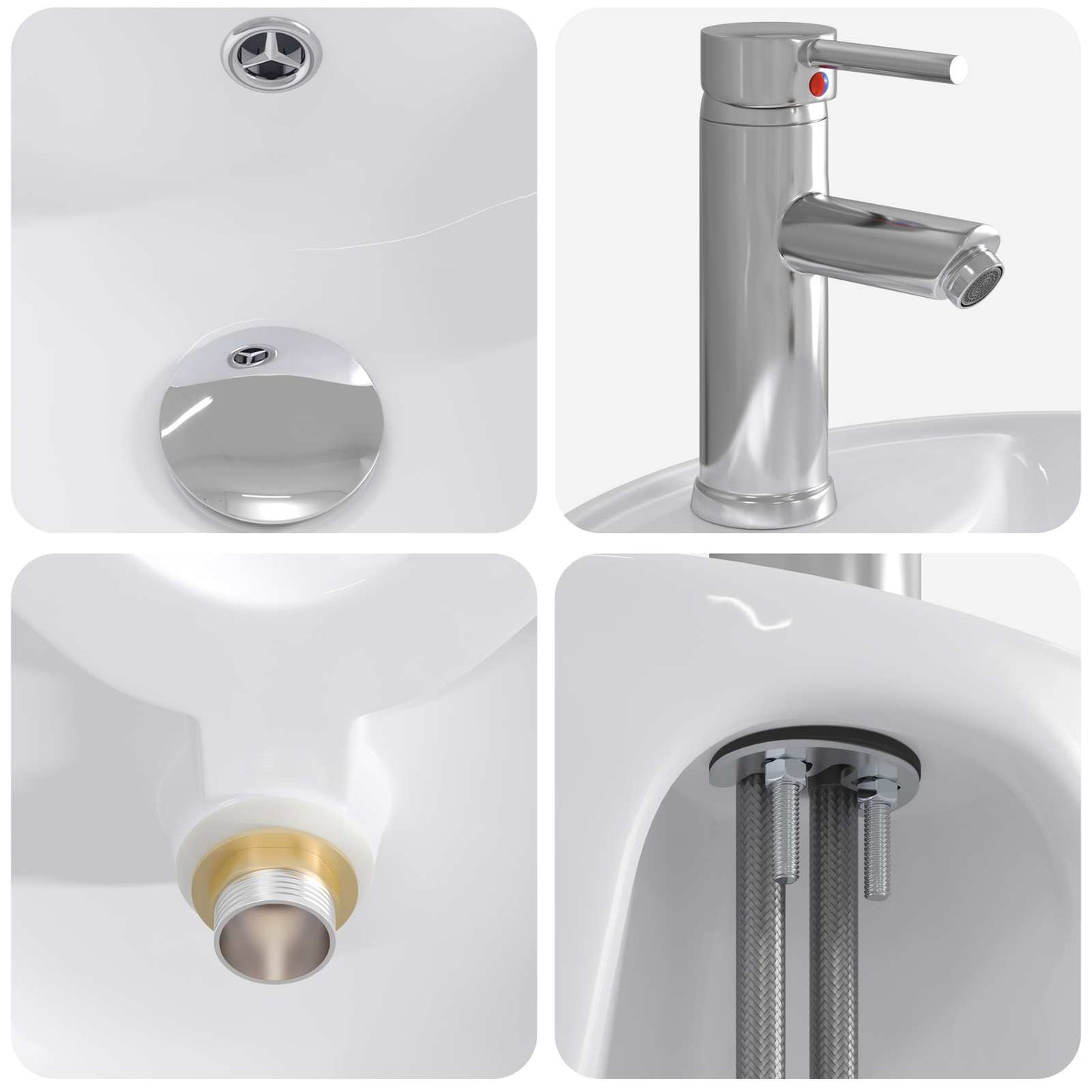 Lavabo da bagno Cromato 40,5 x 40,5 x 15 cm Metallo | homemem39
