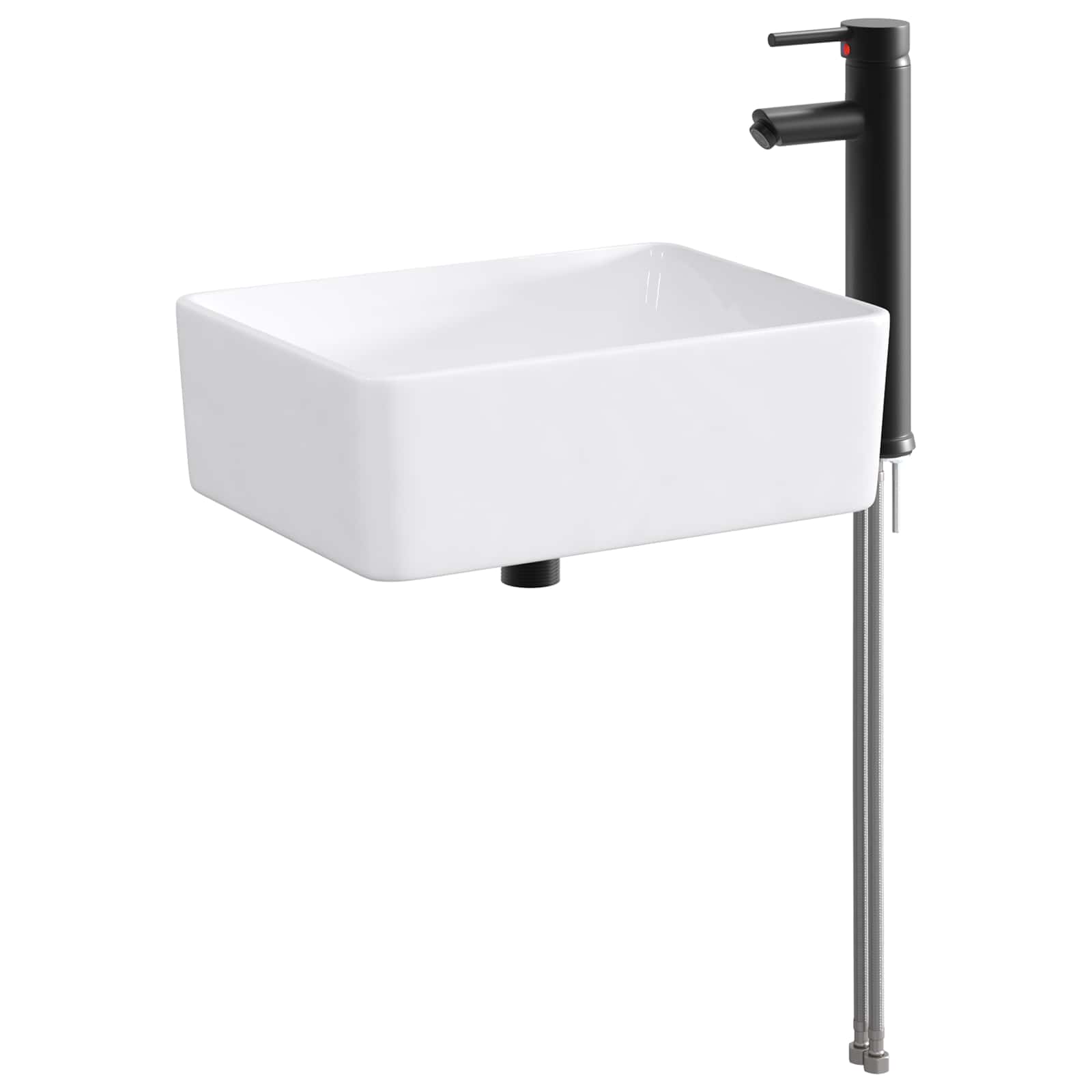Lavabo da bagno Nero Opaco 40,5 x 30,5 x 13 cm Metallo | homemem39