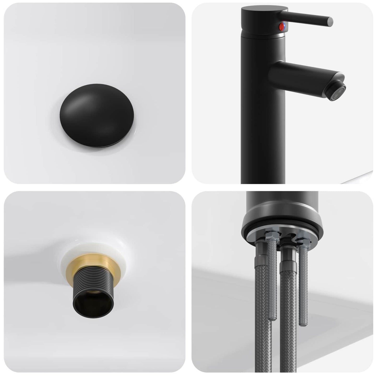 Lavabo da bagno Nero Opaco 36,5 x 36,5 x 13 cm Metallo | homemem39
