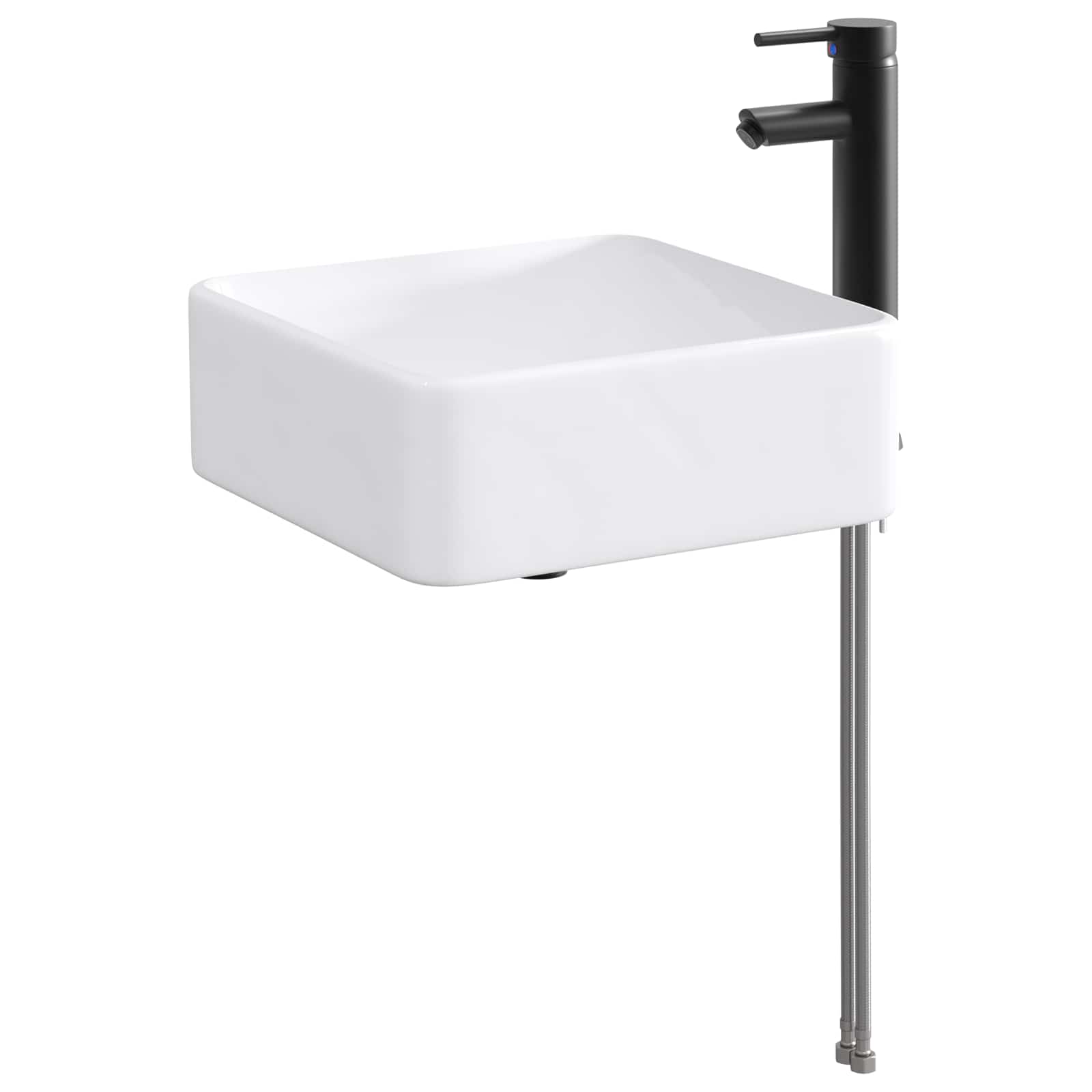 Lavabo da bagno Nero Opaco 36,5 x 36,5 x 13 cm Metallo | homemem39