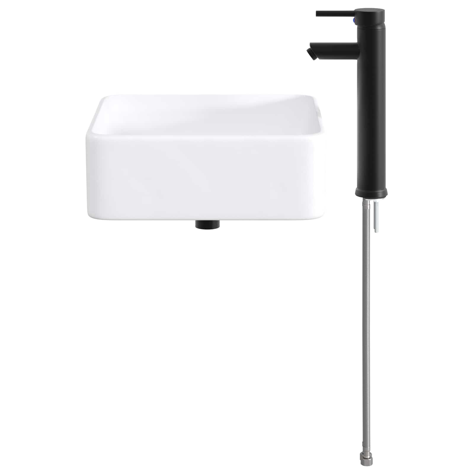 Lavabo da bagno Nero Opaco 36,5 x 36,5 x 13 cm Metallo | homemem39