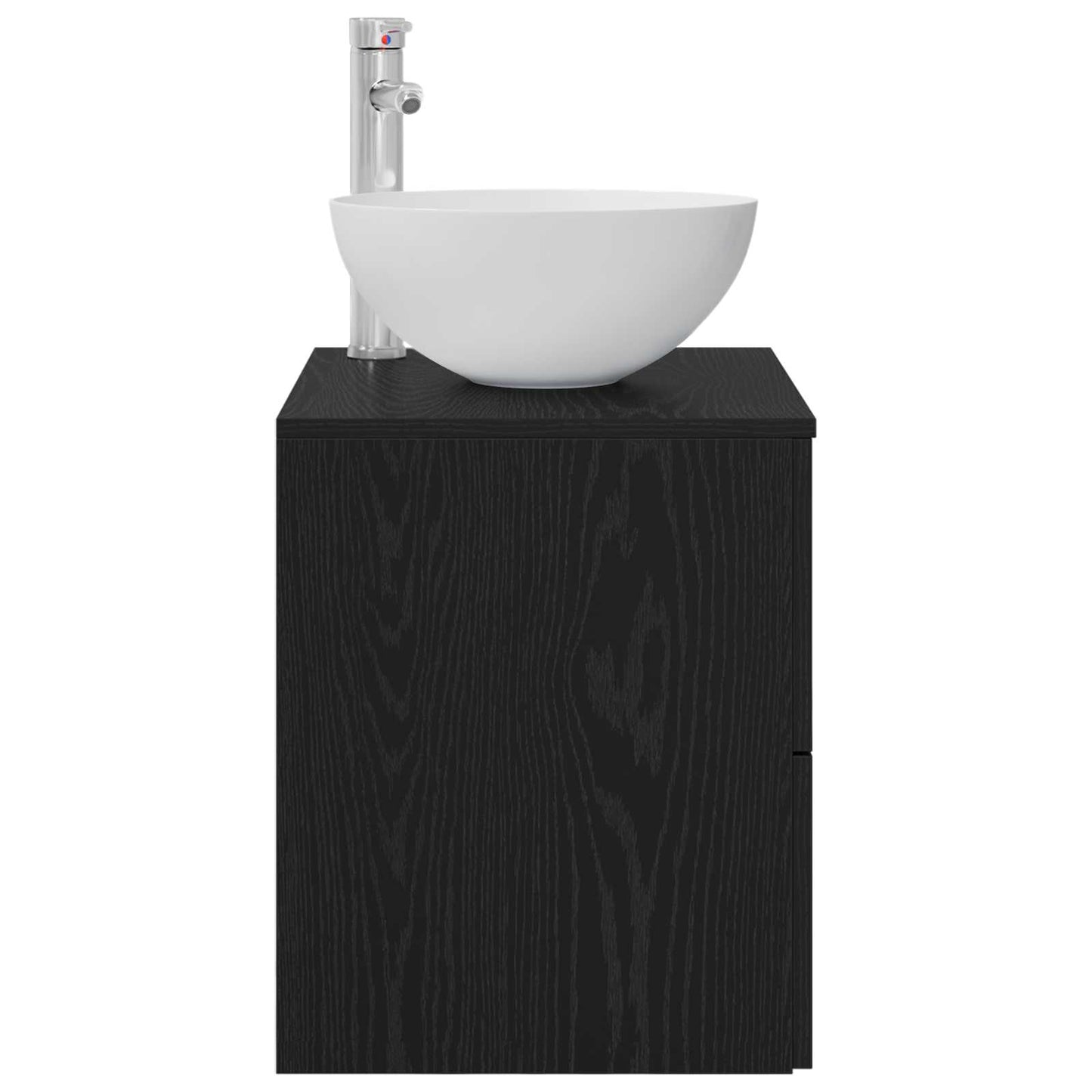Mobiletto con Lavabo a Parete Rovere Nero 49,5 x 35 x 63 cm | homemem39