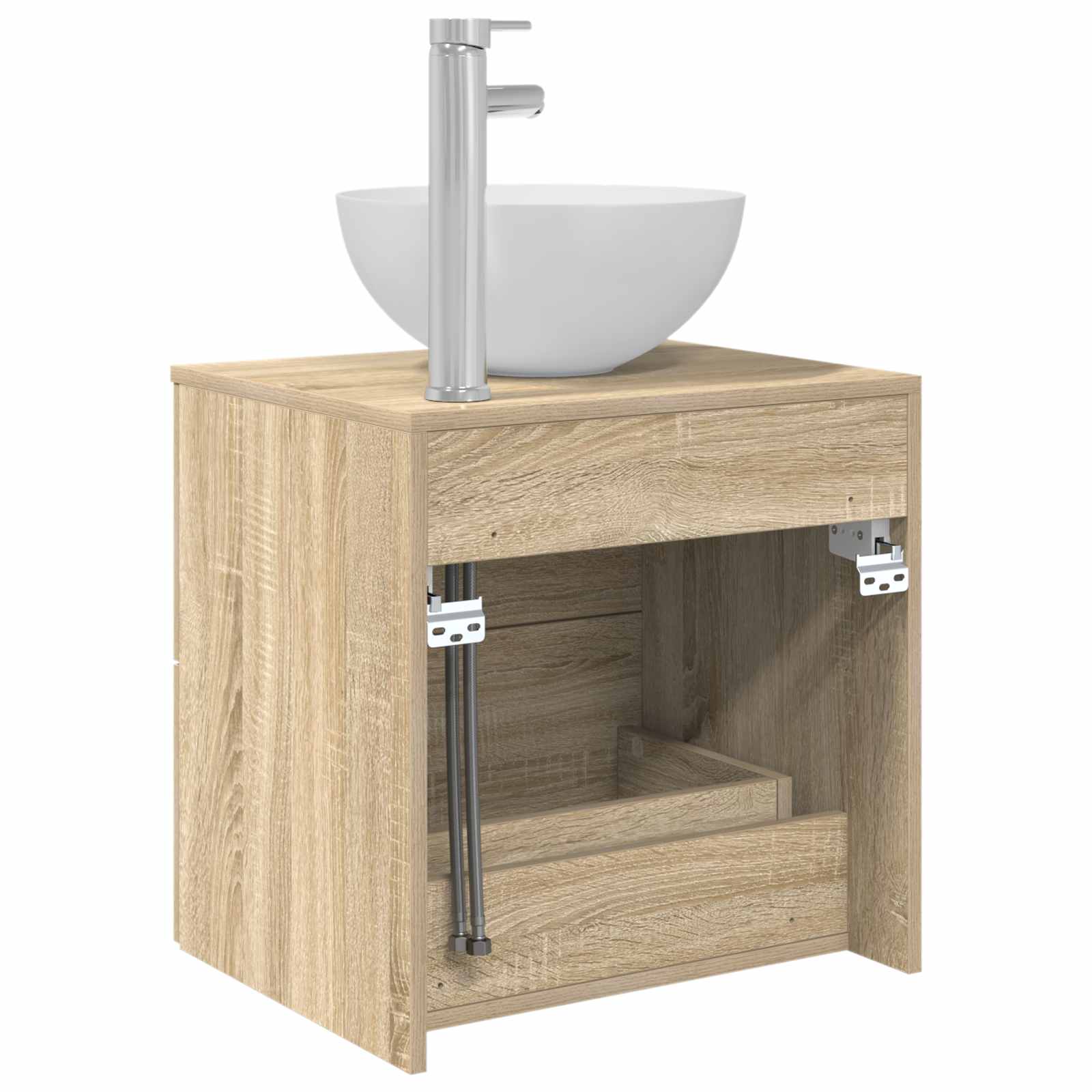 Mobiletto con Lavabo a Parete Rovere Sonoma 49,5 x 35 x 63 cm | homemem39
