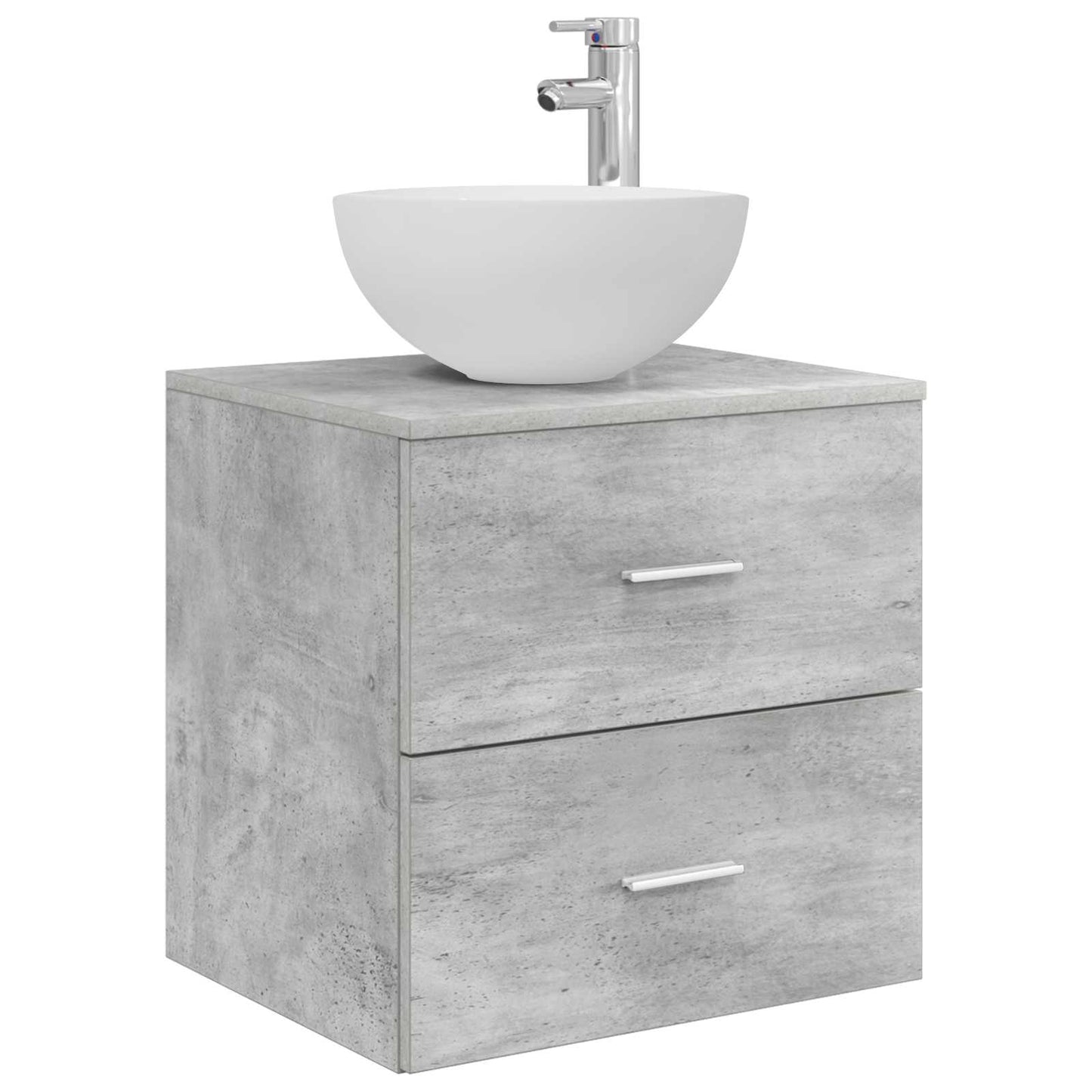 Mobiletto con Lavabo a Parete Grigio Cemento 49,5 x 35 x 63 cm | homemem39