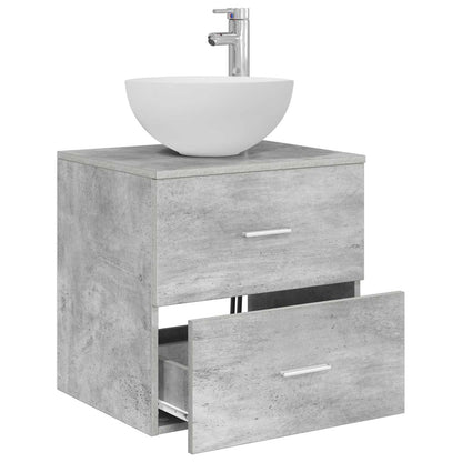 Mobiletto con Lavabo a Parete Grigio Cemento 49,5 x 35 x 63 cm | homemem39