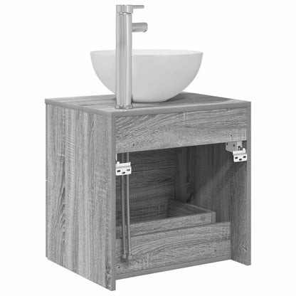Mobiletto con Lavabo a Parete Sonoma grigio 49,5 x 35 x 63 cm | homemem39