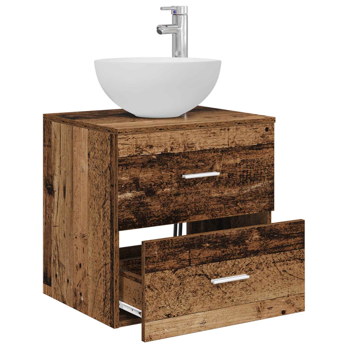 Mobiletto con Lavabo a Parete Legno antico 49,5 x 35 x 63 cm | homemem39