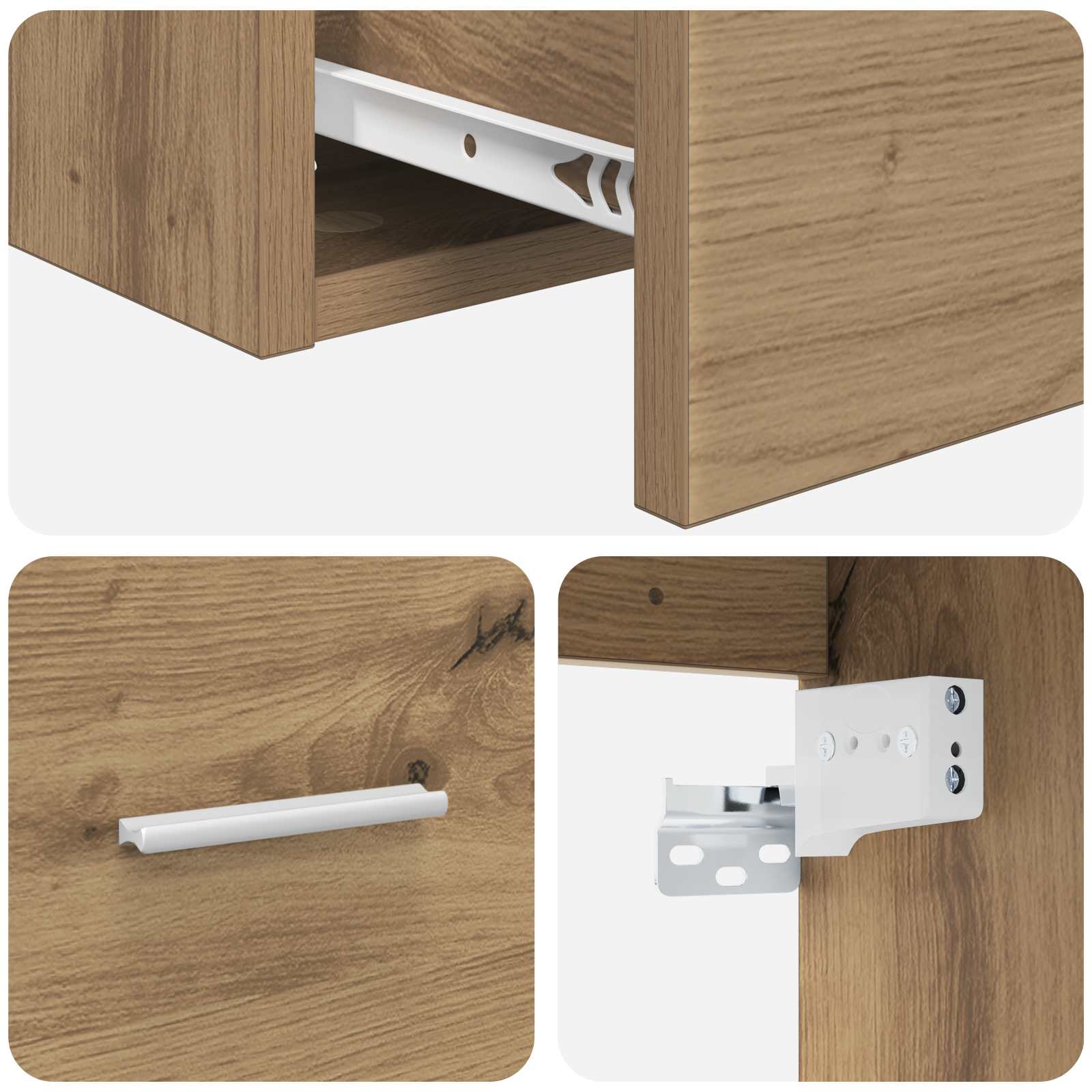 Mobiletto con Lavabo a Parete Rovere Artigianale | homemem39