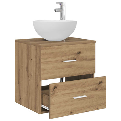 Mobiletto con Lavabo a Parete Rovere Artigianale | homemem39