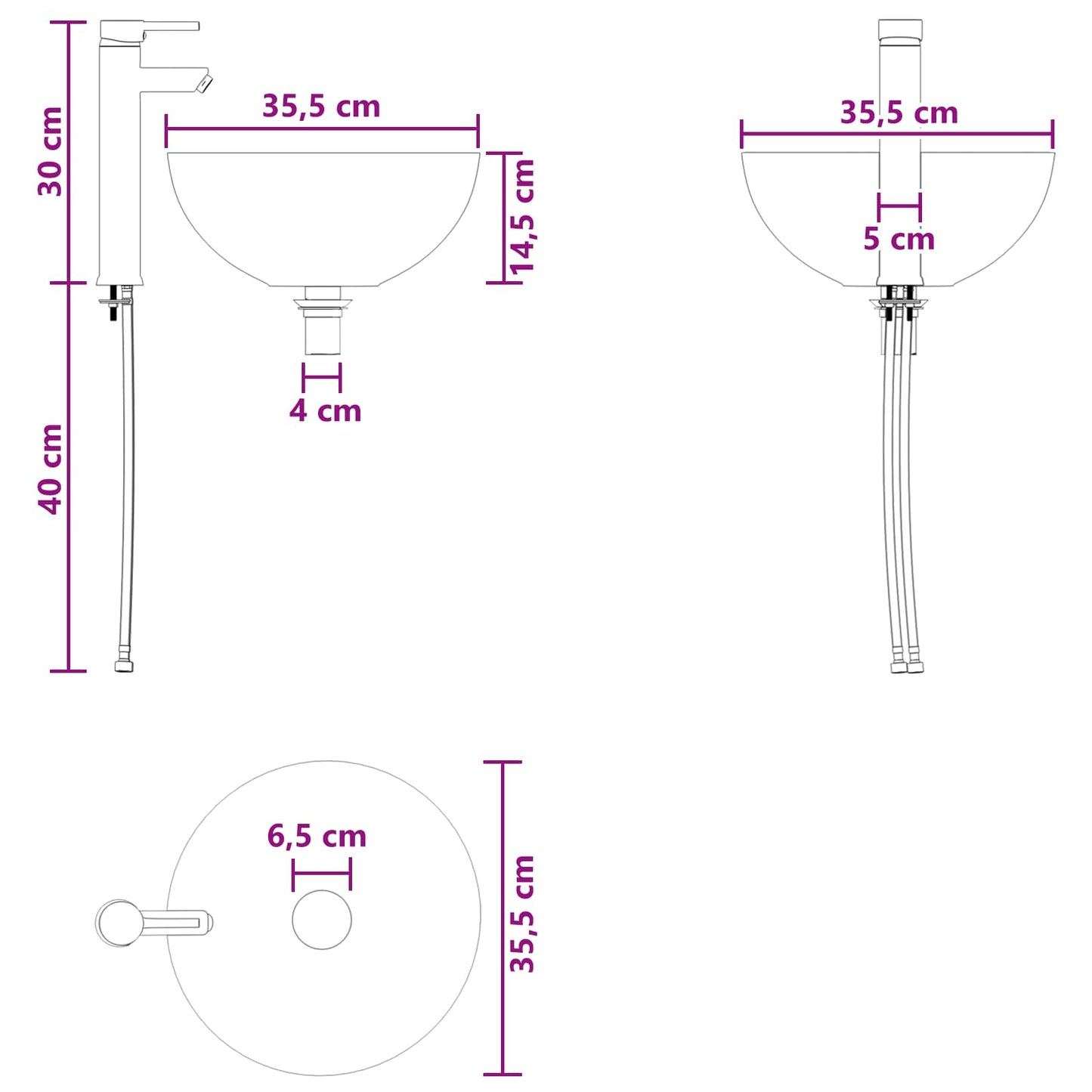 Mobile Lavabo da Parete Rovere Nero 49,5 x 41 x 64,5 cm | homemem39