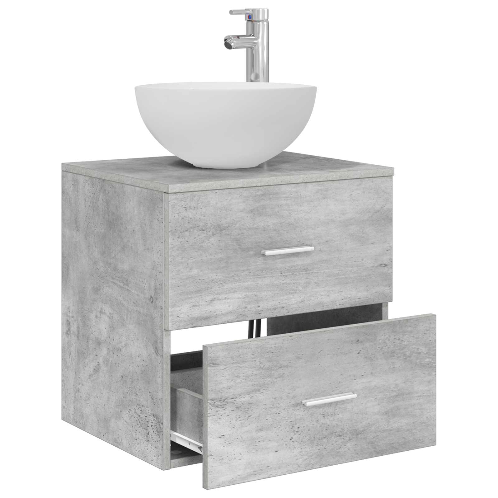 Mobile Lavabo da Parete Grigio Cemento 49,5 x 41 x 64,5 cm | homemem39