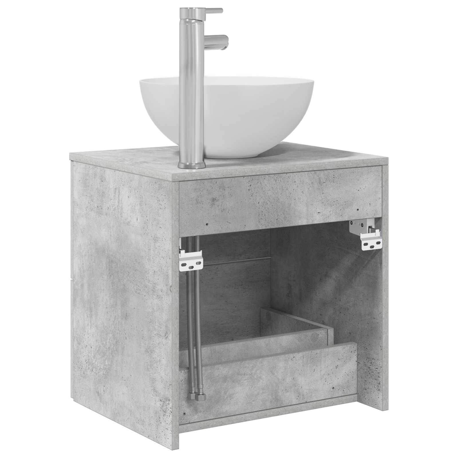 Mobile Lavabo da Parete Grigio Cemento 49,5 x 41 x 64,5 cm | homemem39