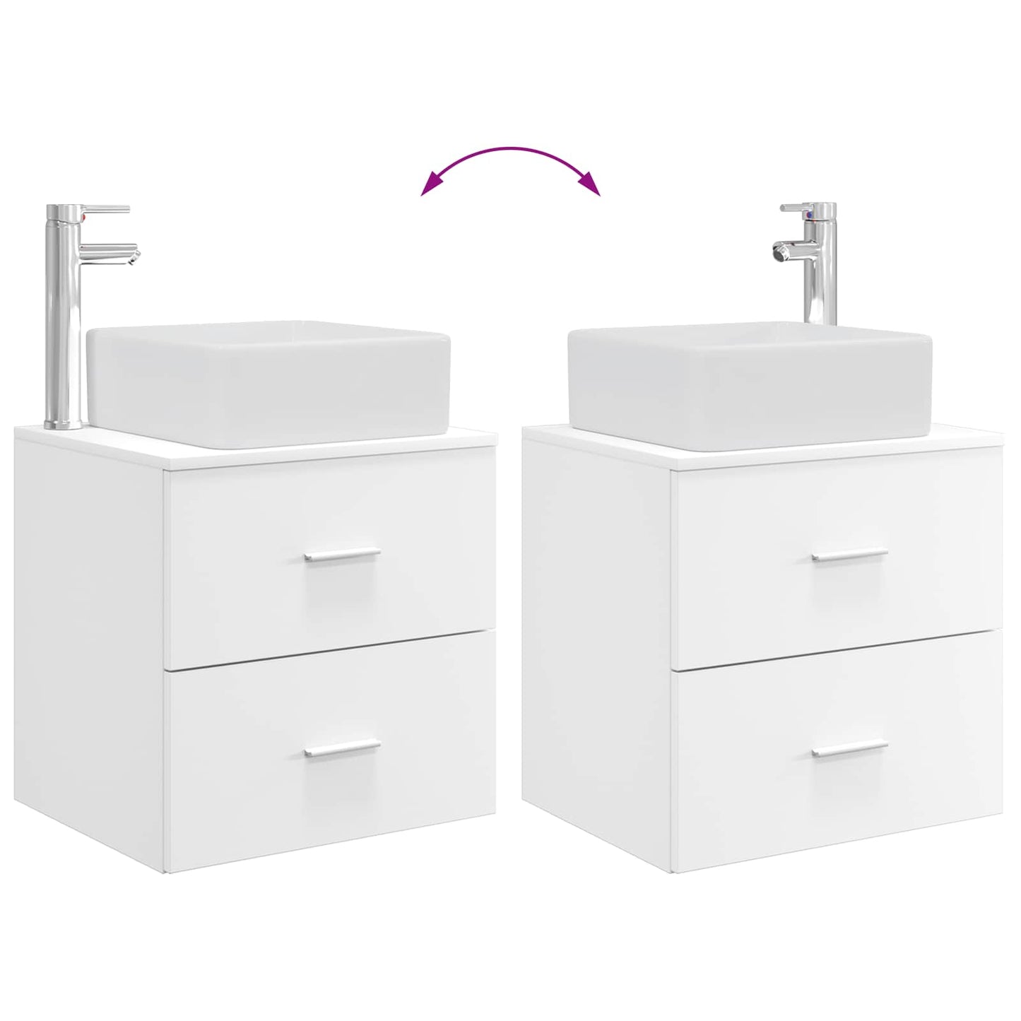 Mobile Lavabo da Parete Bianco 49,5 x 41 x 63 cm | homemem39