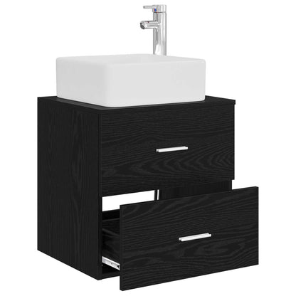 Mobile Lavabo da Parete Rovere Nero 49,5 x 41 x 63 cm | homemem39