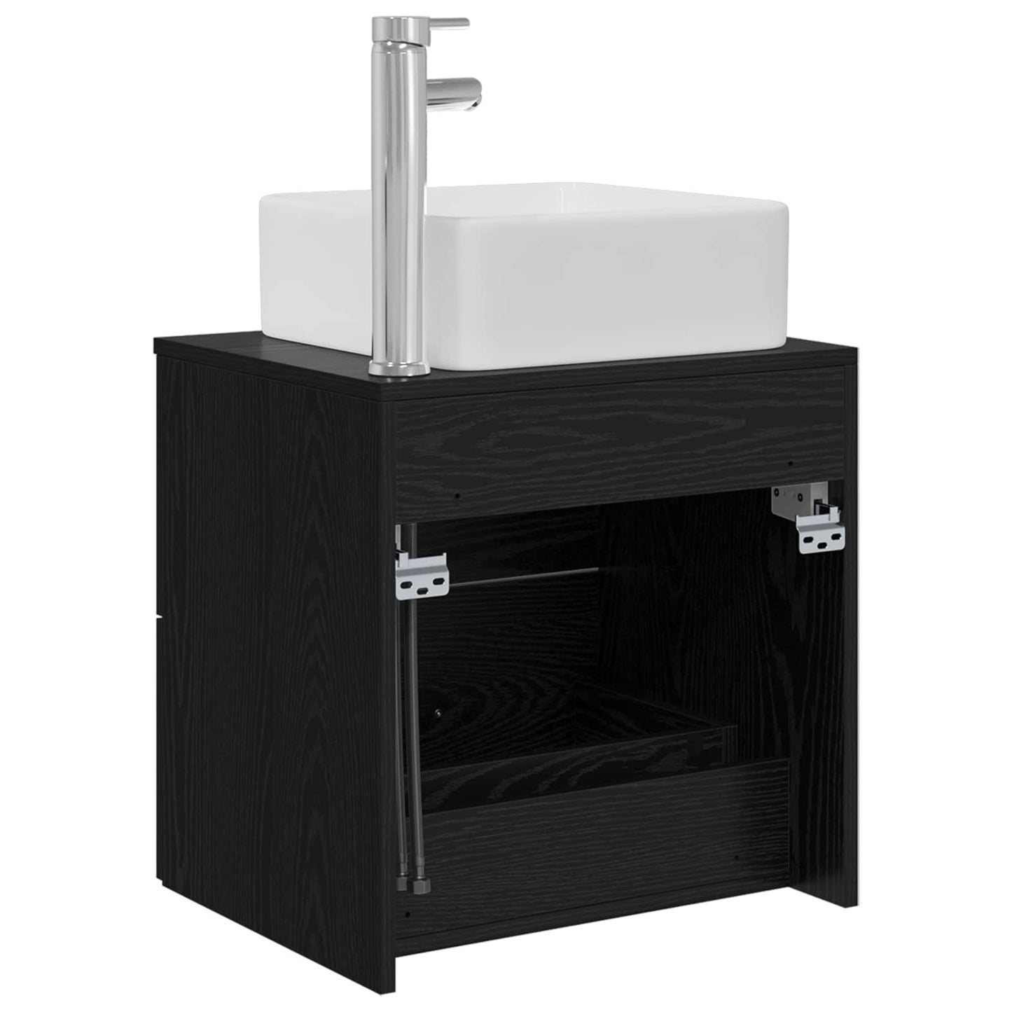 Mobile Lavabo da Parete Rovere Nero 49,5 x 41 x 63 cm | homemem39